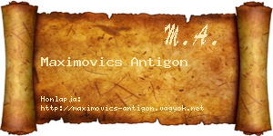Maximovics Antigon névjegykártya